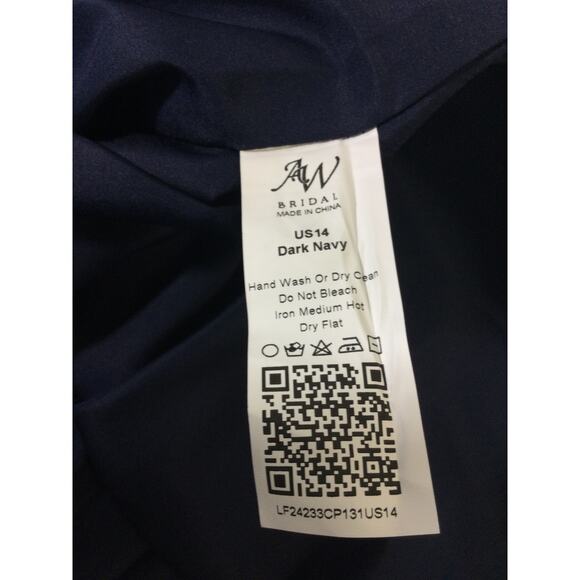 AW BRIDAL 14 1X plus dark navy blue Hyacinth bridesmaid maxi dress new b25 - Picture 9 of 9